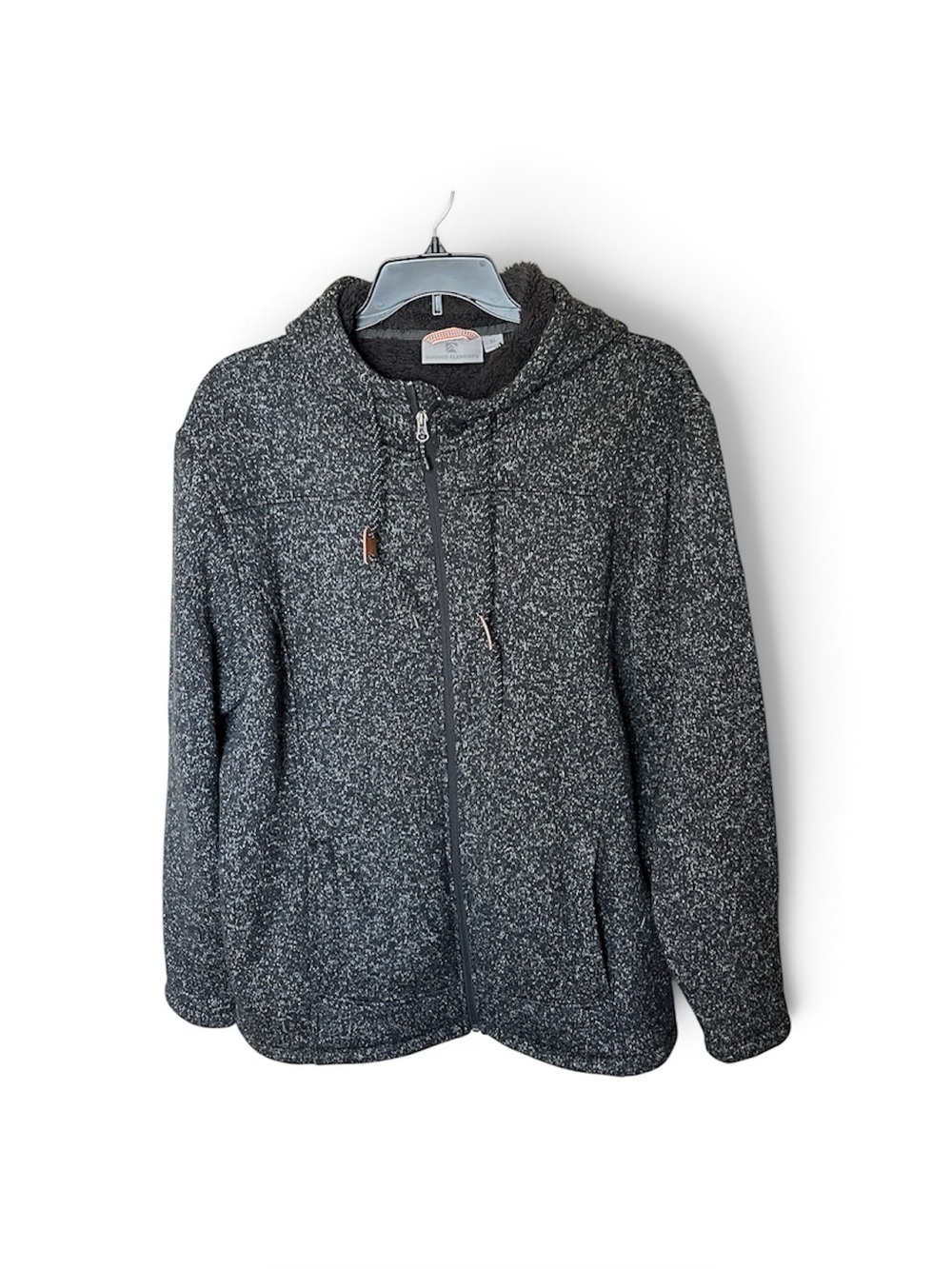 Rugged Elements Mountain Fleece-Lined Hoodie in Black/Charcoal Gray Size XL